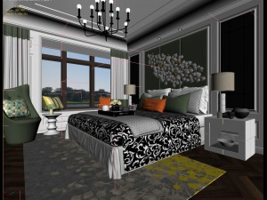stylish master bedroom design 04 3D Model
