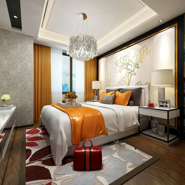 stylish master bedroom design 06 3D Model .c4d .max .obj .3ds .fbx .stl .blend 