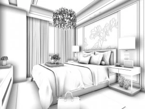 stylish master bedroom design 06 3D Model