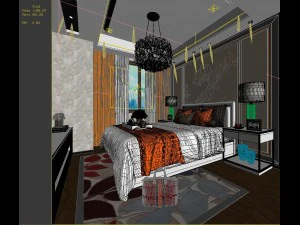 stylish master bedroom design 06 3D Model
