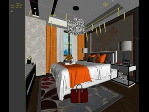 stylish master bedroom design 06 3D Model