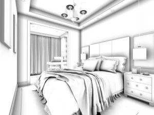 stylish master bedroom design 07 3D Model
