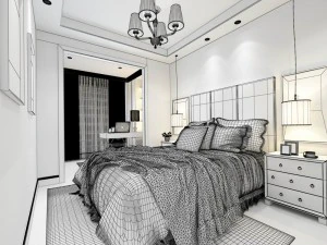 stylish master bedroom design 07 3D Model