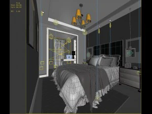 stylish master bedroom design 07 3D Model