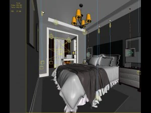 stylish master bedroom design 07 3D Model