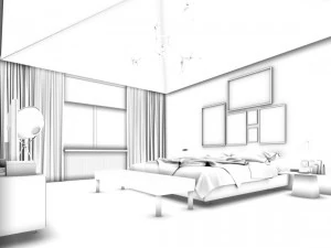 stylish master bedroom design 08 3D Model
