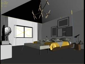 stylish master bedroom design 08 3D Model