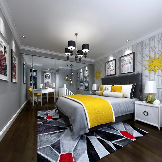 stylish master bedroom design 09 3D Model .c4d .max .obj .3ds .fbx .stl .blend 