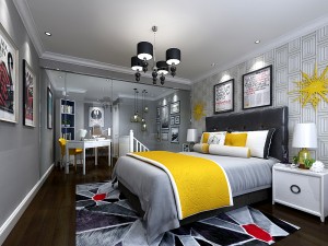 stylish master bedroom design 09 3D Model