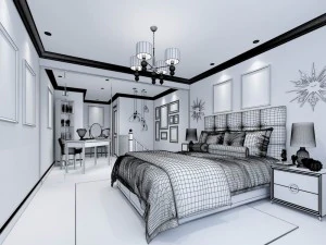 stylish master bedroom design 09 3D Model