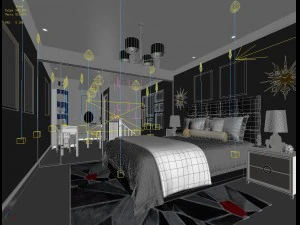 stylish master bedroom design 09 3D Model