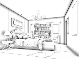 stylish master bedroom design 10 3D Model