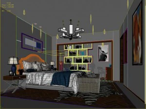 stylish master bedroom design 10 3D Model
