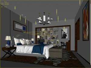stylish master bedroom design 10 3D Model