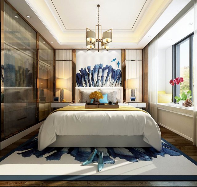 stylish master bedroom design 11 3D मॉडल .c4d .max .obj .3ds .fbx .stl .blend 