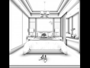 stylish master bedroom design 11 3D मॉडल