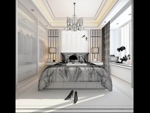 stylish master bedroom design 11 3D मॉडल
