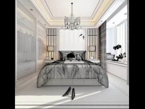 stylish master bedroom design 11 3D Model