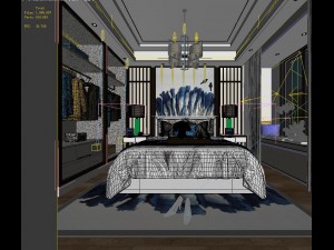 stylish master bedroom design 11 3D मॉडल