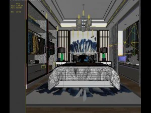 stylish master bedroom design 11 3D Model