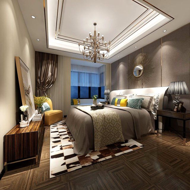 stylish master bedroom design 12 3Dモデル .c4d .max .obj .3ds .fbx .stl .blend 
