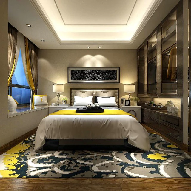 stylish master bedroom design 13 3D Model .c4d .max .obj .3ds .fbx .stl .blend