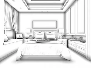 stylish master bedroom design 13 3D Model