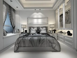 stylish master bedroom design 13 3D Model