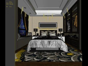 stylish master bedroom design 13 3D Model