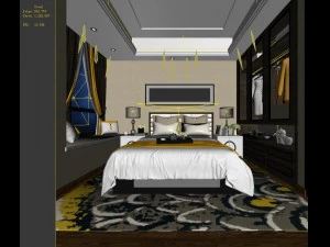 stylish master bedroom design 13 3D Model