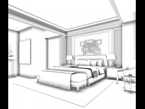 stylish master bedroom design 14 3D Model