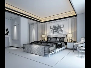 stylish master bedroom design 14 3D Model