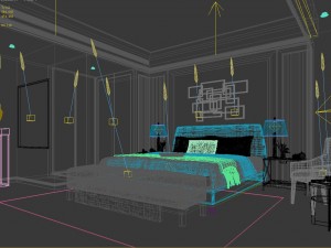 stylish master bedroom design 14 3D Модель