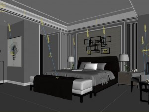 stylish master bedroom design 14 3D Модель