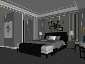 stylish master bedroom design 14 3D Model