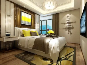 Stilvolles Hauptschlafzimmerdesign 15 3D Modell