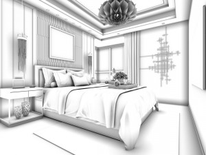 stylish master bedroom design 15 3D-Modell