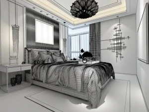 stylish master bedroom design 15 3D Model
