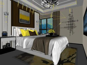 stylish master bedroom design 15 3D Model
