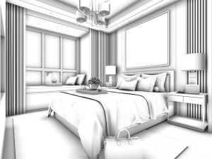 stylish master bedroom design 16 3D Model