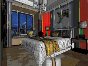 stylish master bedroom design 16 3D Model