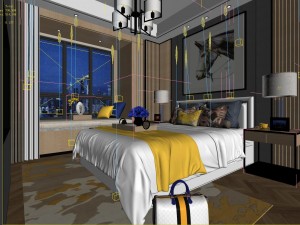 stylish master bedroom design 16 3D Model