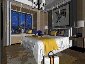 stylish master bedroom design 16 3D Model