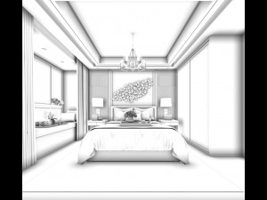 stylish master bedroom design 17 3D Model