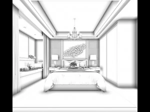stylish master bedroom design 17 3D Model