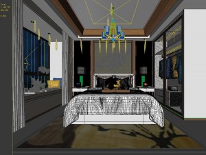 stylish master bedroom design 17 3D Model
