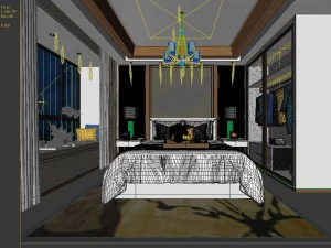 stylish master bedroom design 17 3D Model