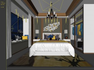 stylish master bedroom design 17 3D Model