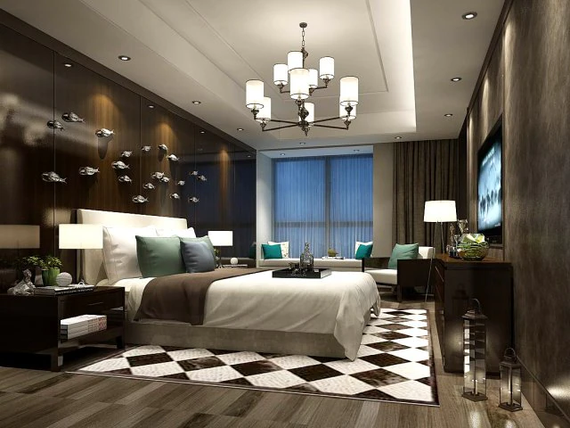 stylish master bedroom design 18 3D Model .c4d .max .obj .3ds .fbx .stl .blend 