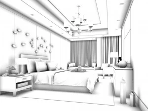 stylish master bedroom design 18 3D Model